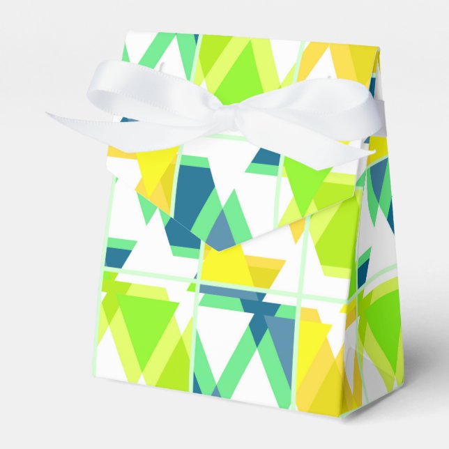 Yellow green abstract favour box (Front Side)