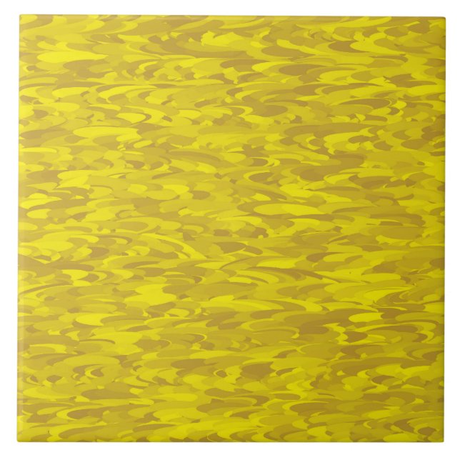 Yellow Green Abstract Pattern Ceramic Tile (Front)