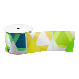 Yellow green abstract satin ribbon