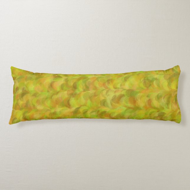 Yellow Green Abstract Seamless Pattern Body Cushion (Front)