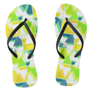 Yellow green abstract thongs