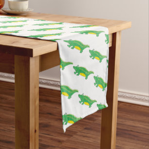 Yellow Green Alligator Crocodile Gator Croc Animal Short Table Runner