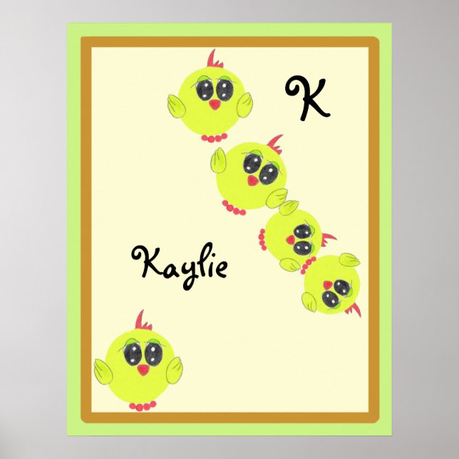 Yellow Green Baby Bird Poster (Front)