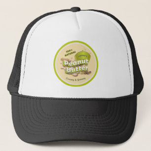 Yellow Green Beige Peanut Butter Logo Promotional Trucker Hat