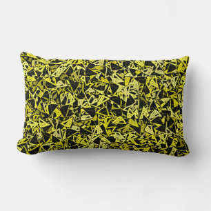 Yellow Green Black Triangle Seamless Pattern Lumbar Cushion