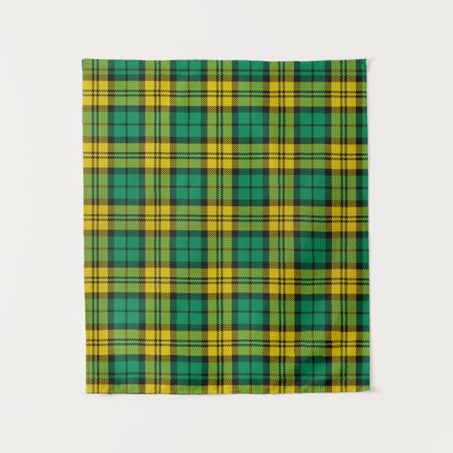 Yellow Green Blackwatch Campbell Tartan Plaid Tapestry (Front)