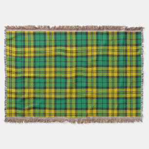 Yellow Green Blackwatch Campbell Tartan Plaid Throw Blanket