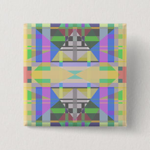 Yellow Green Blue Purple Geometric 15 Cm Square Badge