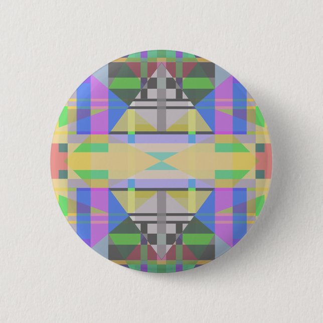 Yellow Green Blue Purple Geometric 6 Cm Round Badge (Front)