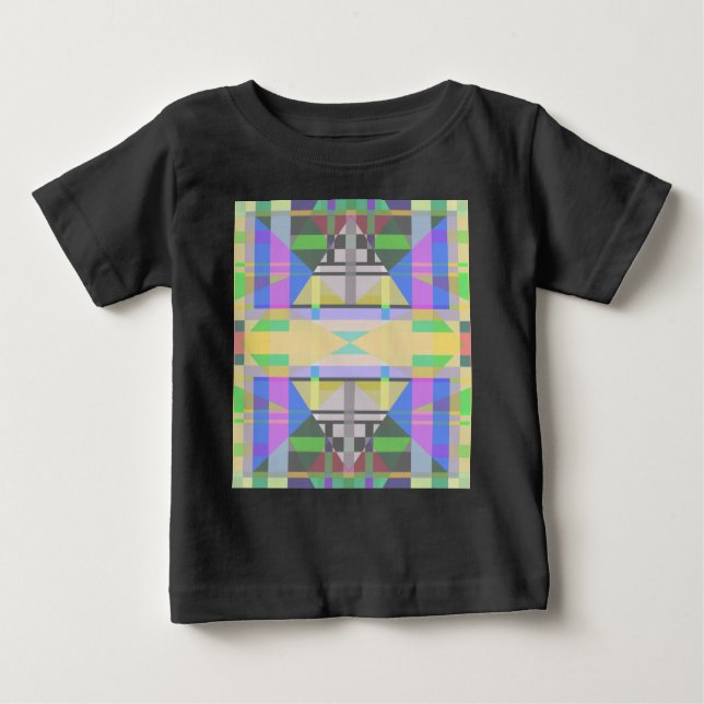 Yellow Green Blue Purple Geometric Baby T-Shirt (Front)
