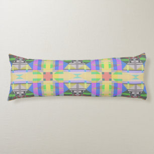 Yellow Green Blue Purple Geometric Body Cushion