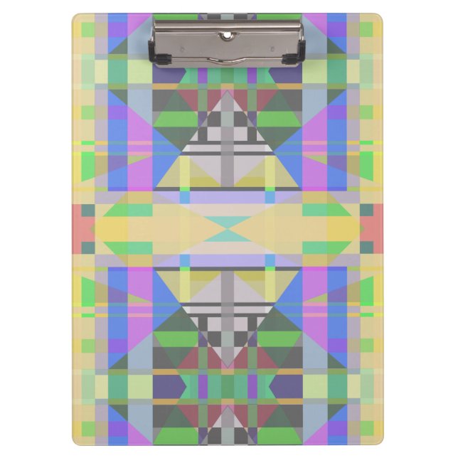 Yellow Green Blue Purple Geometric Clipboard (Front)
