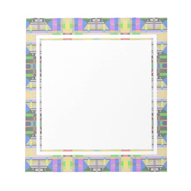 Yellow Green Blue Purple Geometric Notepad (Front)