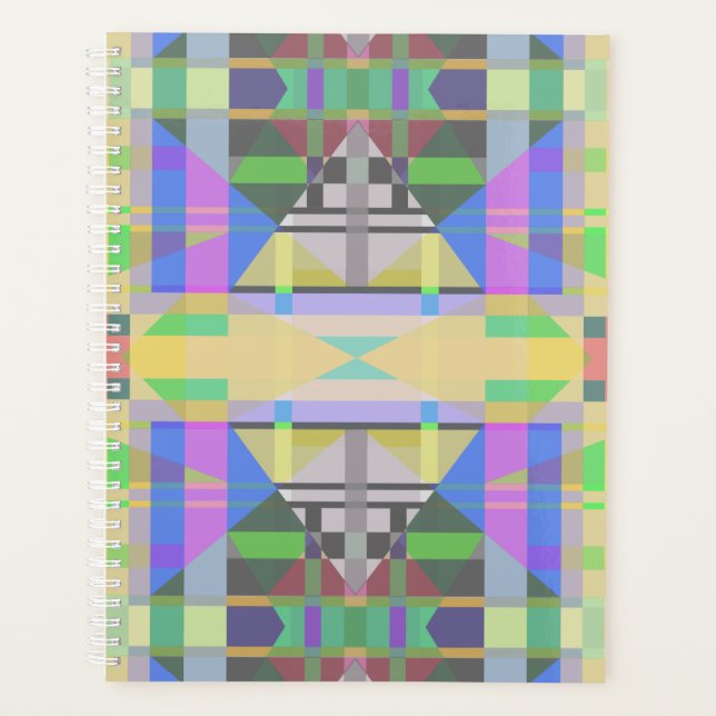 Yellow Green Blue Purple Geometric Planner (Front)