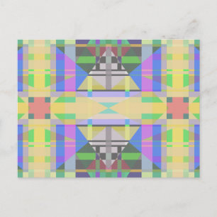 Yellow Green Blue Purple Geometric Postcard