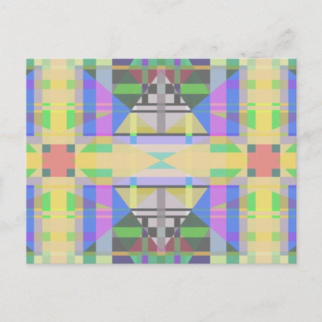 Yellow Green Blue Purple Geometric Postcard (Front)