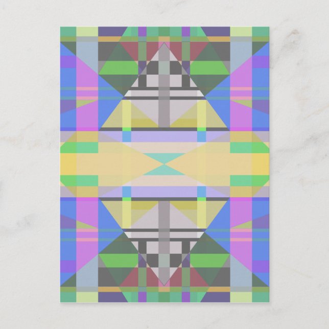 Yellow Green Blue Purple Geometric Postcard (Front)
