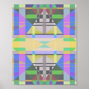 Yellow Green Blue Purple Geometric Poster