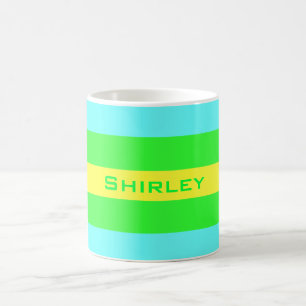 Yellow, Green, Blue Wide Stripes by Shirley Taylor Coffee Mug