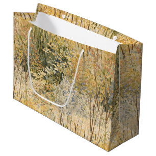 Yellow Green Brown Trees Birthday Large Gift Bag