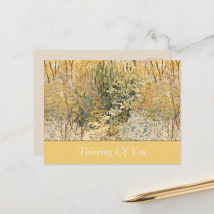 Yellow Green Brown Trees Thinking of You Postcard