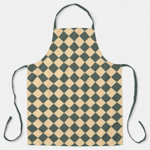 Yellow Green Checker Diamond Pattern Apron