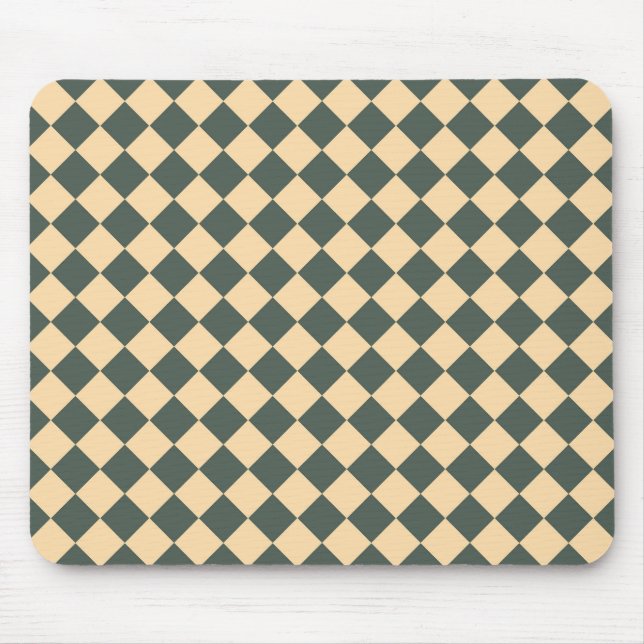 Yellow Green Checker Diamond Pattern Mouse Pad (Front)