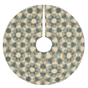Yellow Green Checker Diamond Plaid Pattern Brushed Polyester Tree Skirt
