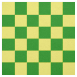 Yellow Green Chequered Check Pattern Fabric
