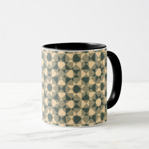 Yellow Green Chequered Diamond Plaid Pattern Mug