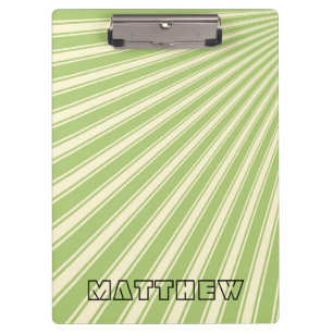 Yellow-green Colour Stripe Funky Pattern Clipboard
