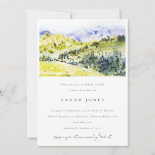 Yellow Green Countryside Hills Bridal Shower Invitation