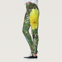 Yellow green Dahlia Leggings