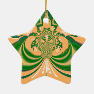 Yellow Green Design. Ceramic Ornament