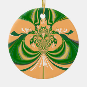 Yellow Green Design. Ceramic Ornament