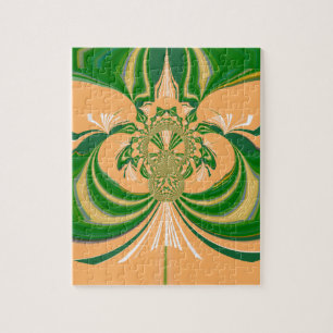 Yellow Green Design. Jigsaw Puzzle