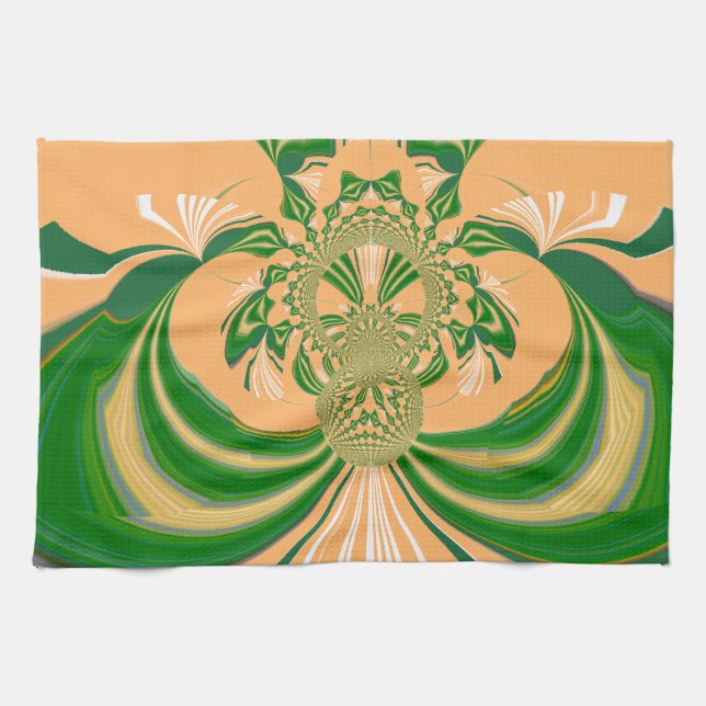 Yellow Green Design. Tea Towel (Horizontal)