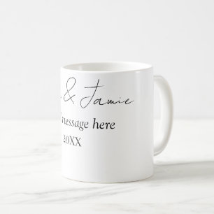 yellow green floral abstract wedding couple name d coffee mug