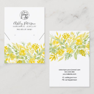Yellow green floral logo  jewellery earring neckla business card