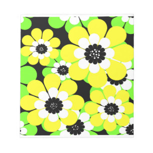 Yellow green flowers notepad