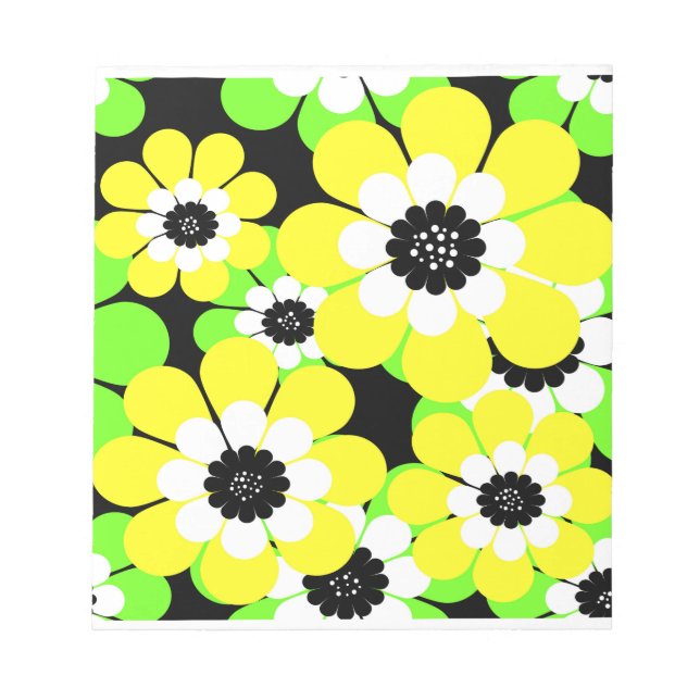 Yellow green flowers notepad (Front)