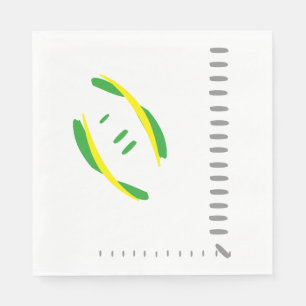 Yellow & Green Football Grey-Hashmarks Napkins