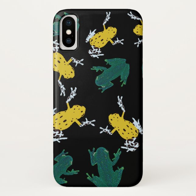 Yellow Green Frogs Pattern Case-Mate iPhone Case (Back)