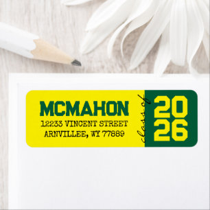 Yellow & Green Graduation Return Address Labels