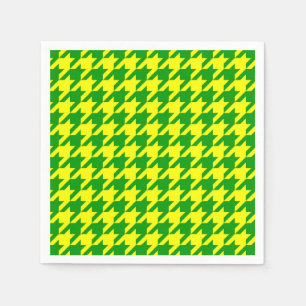 Yellow Green Houndstooth Design Napkin