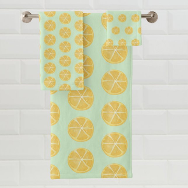 Yellow Green Lemon Bath Towel Set (Creator Uploaded)