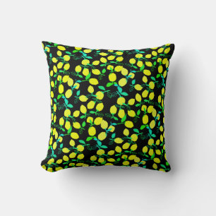 Yellow Green Lemon Pattern Cushion Pillow