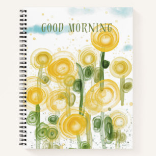 Yellow Green Minimalist Hello Sunshine Notebook