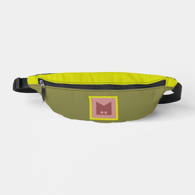 Yellow green monogram initial fanny pack (Front)
