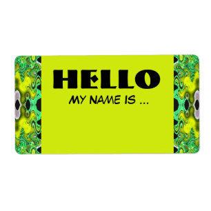 yellow green  name badge
